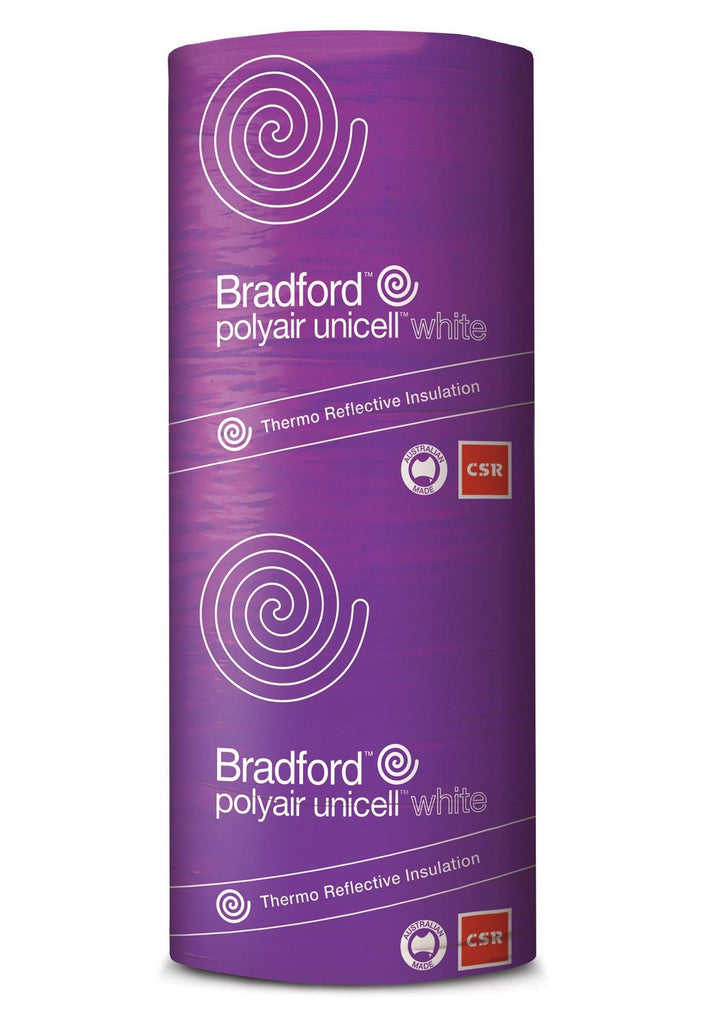 Bradford Polyair Unicell White Shed Insulation - 1350mm x 40m - 54m²/pack - Insulfix